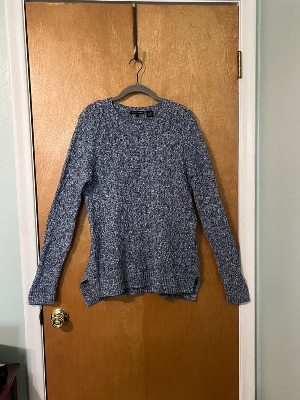 Jeanne Pierre Women's Blue Cable-Knit Sweater | Size M